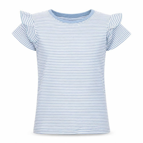 Lily & dan Girls Blue Striped  Basic T-Shirt Size 5-6 Years