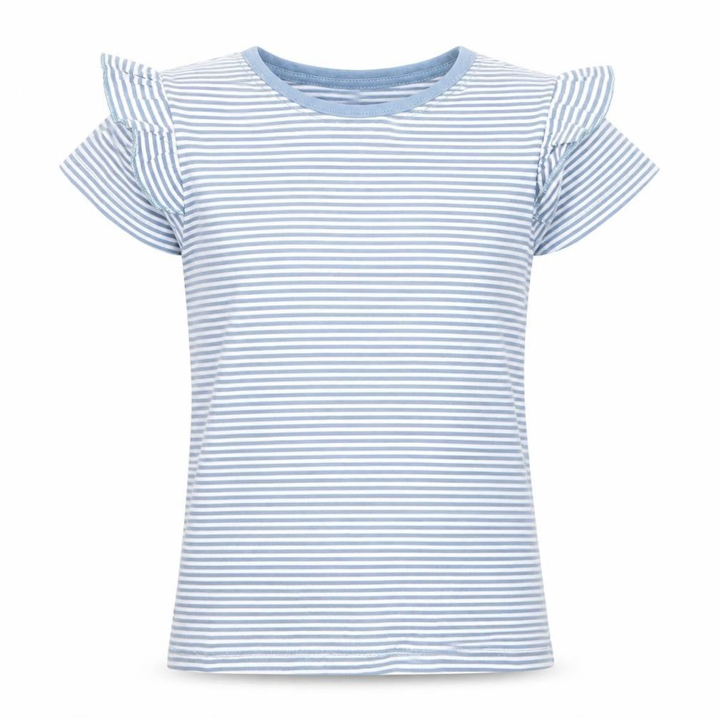 Lily & dan Girls Blue Striped  Basic T-Shirt Size 5-6 Years