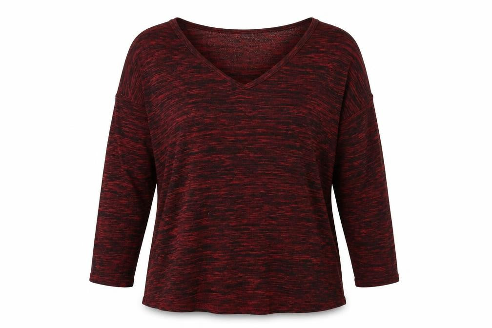 Front view of H&M women’s red knit jumper, size M