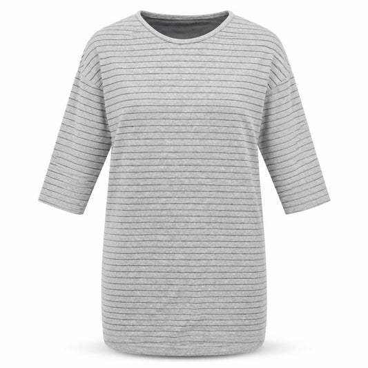 Front view of Mango women’s grey striped jumper dress, size XS