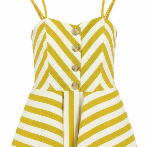 Blue Vanilla Womens Yellow Striped  Camisole Blouse Size 10