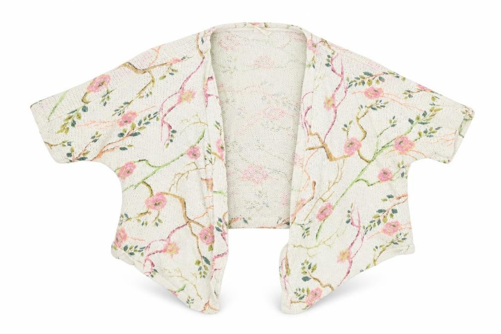 Zara Girls Ivory Floral  Cardigan Jumper Size 9 Years  - Bolero
