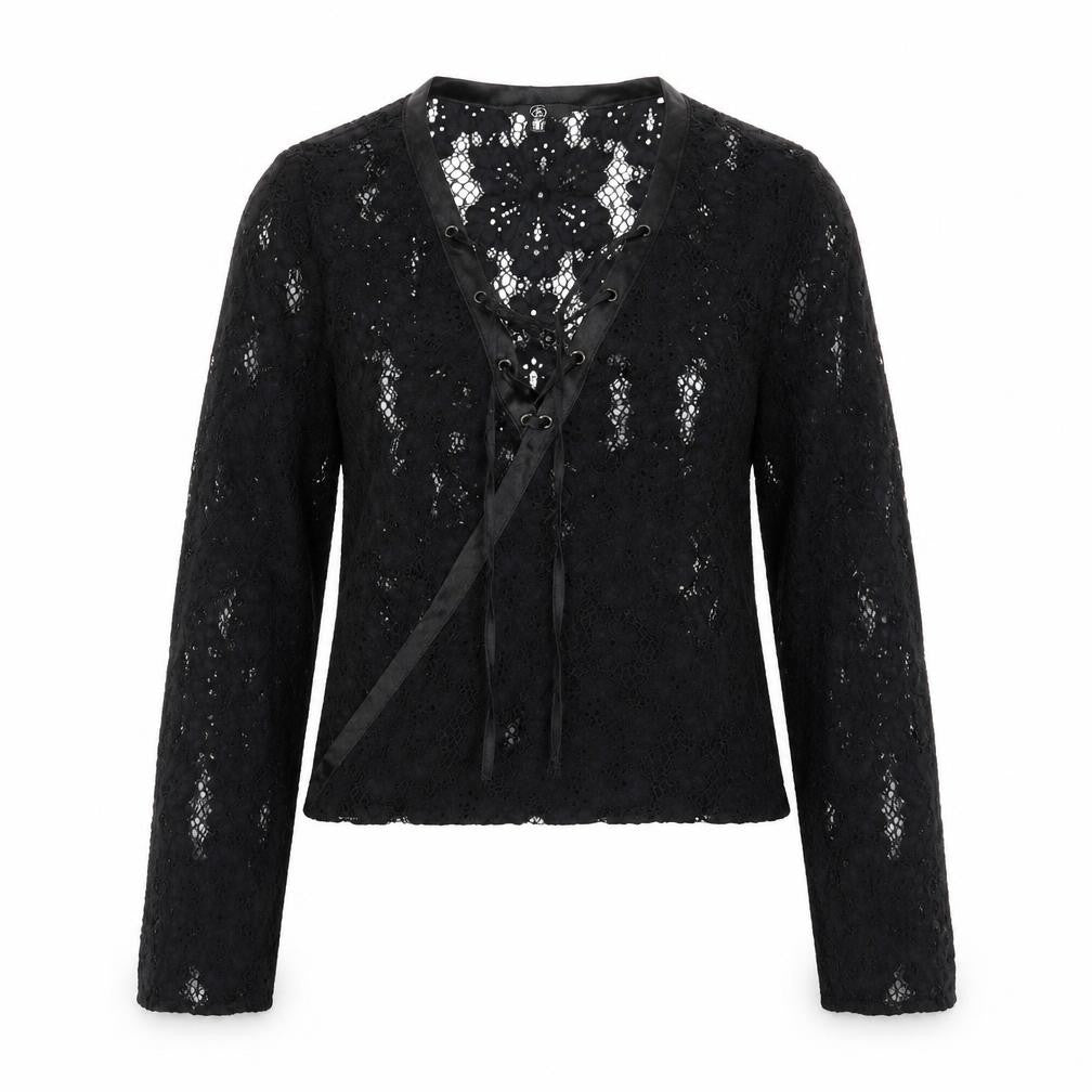 Missguided Womens Black  Lace Basic T-Shirt Size 4