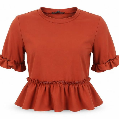 Stylewise Womens Orange   Basic T-Shirt Size 10