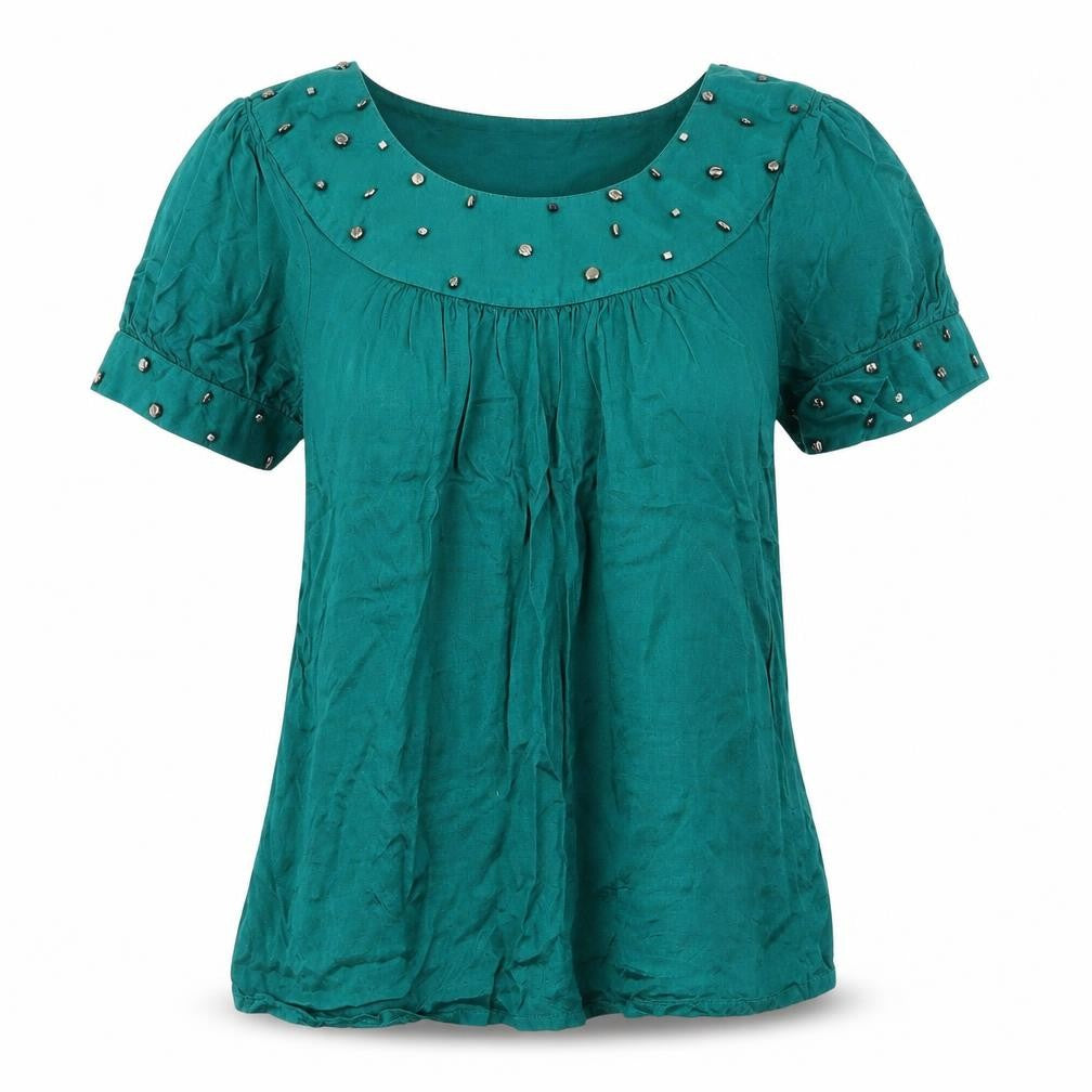 Et Vous Womens Blue   Basic T-Shirt Size 8