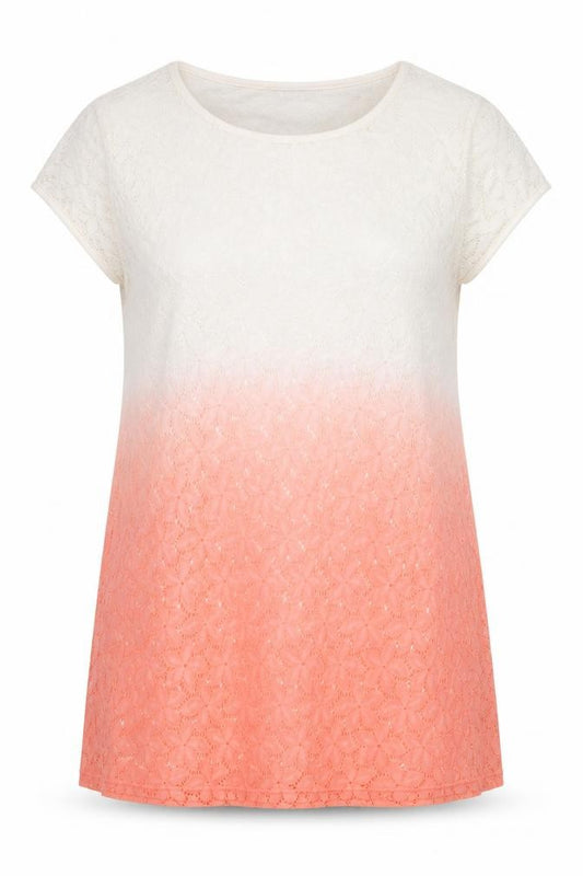 Front view of Happy Holly women’s pink floral basic t-shirt, size UK 8