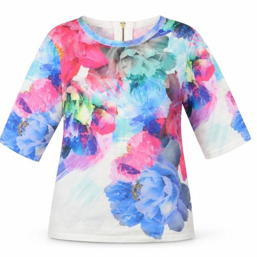 Coast Womens Multicoloured Floral Jersey Basic T-Shirt Size XS