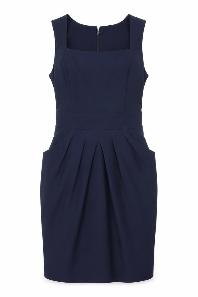Front view of Dorothy Perkins women’s blue sheath, size UK 4