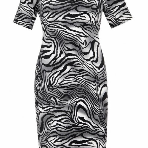 Dorothy Perkins Womens Grey Striped  A-Line  Size 6