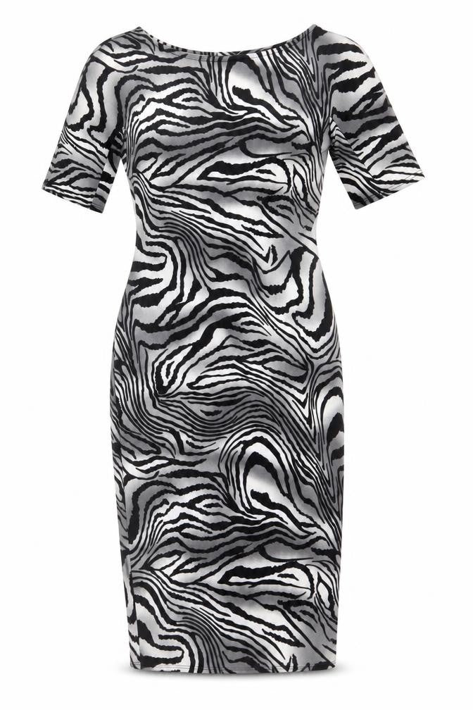 Dorothy Perkins Womens Grey Striped  A-Line  Size 6