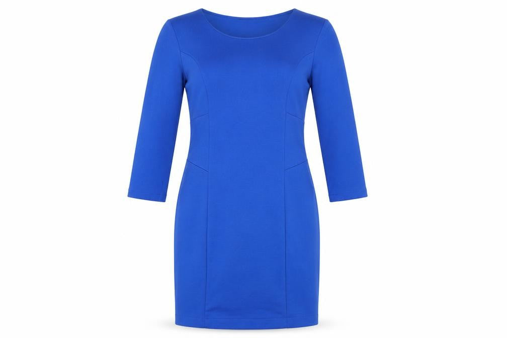Front view of H&M women’s blue sheath, size XS