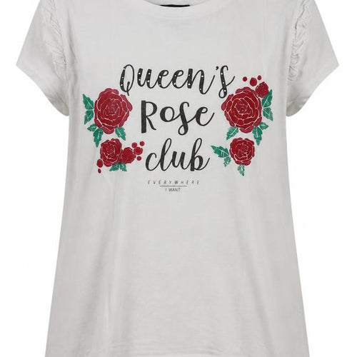 Terranova Womens White Floral   T-Shirt Size S