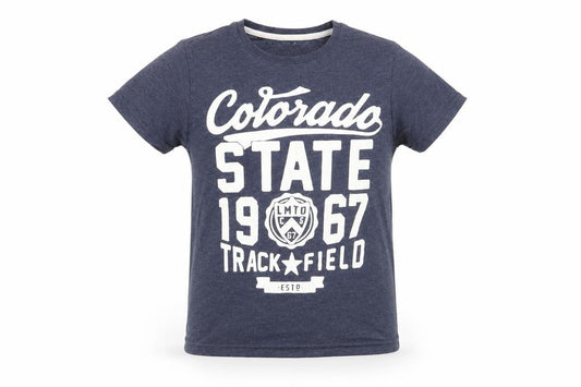 Front view of Rebel boys’ blue basic t-shirt, size 9-10, years - colorado