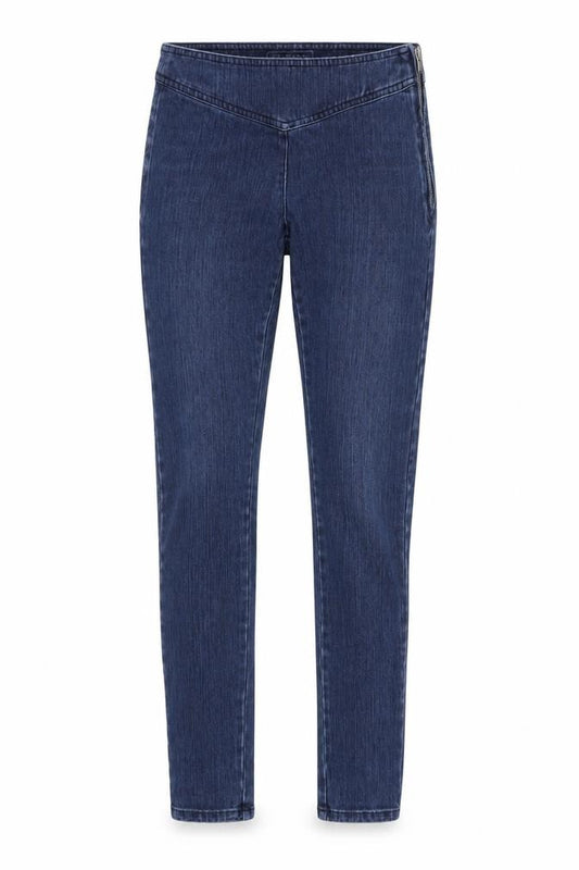 Front view of FC Jeans women’s blue skinny jeans, size UK 8, 31-inch leg