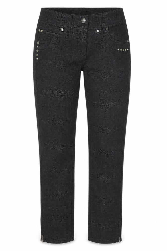 Redherring  Womens Black Animal Print  Trousers  Size 12 L30 in