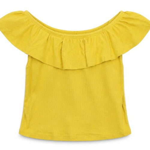 miss evie  Girls Yellow   Basic T-Shirt Size 13-14 Years