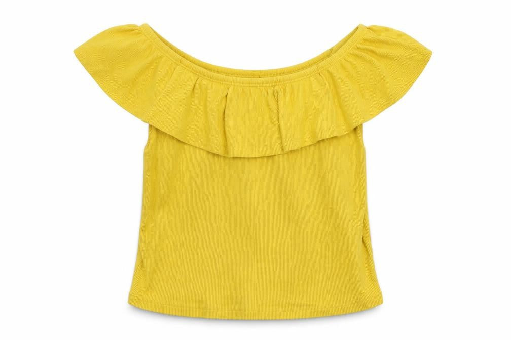 miss evie  Girls Yellow   Basic T-Shirt Size 13-14 Years