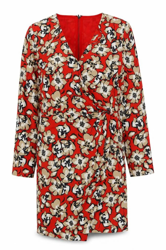 MNG Womens Red Floral  Basic Blouse Size XS