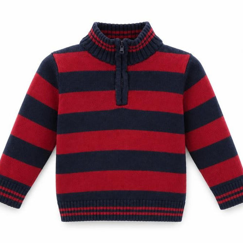 TU Girls Red Striped  Henley Jumper Size 2 Years