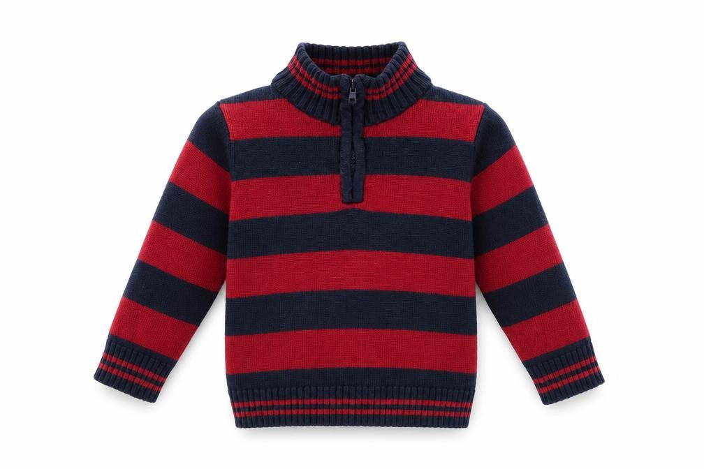 TU Girls Red Striped  Henley Jumper Size 2 Years