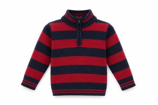 TU Girls Red Striped  Henley Jumper Size 2 Years