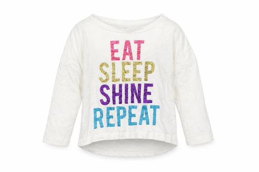 Front view of Minoti girls’ white basic t-shirt, size 18-24, months