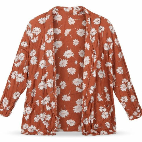 New Look Womens Brown Floral  Cardigan Jumper Size 10