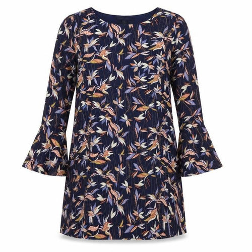 Mela London Womens Blue Floral  A-Line  Size 8