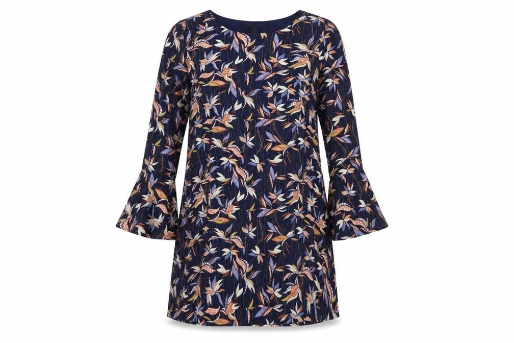 Mela London Womens Blue Floral  A-Line  Size 8