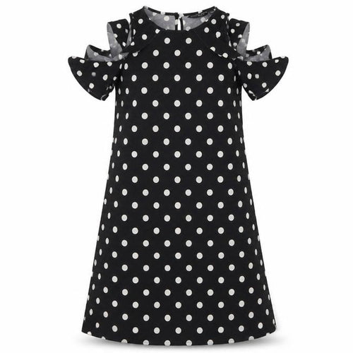 Dorothy Perkins Womens Black Polka Dot  A-Line  Size 8  - Cut Out Shoulder