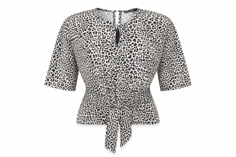 Select Womens Multicoloured Animal Print  Basic Blouse Size 8
