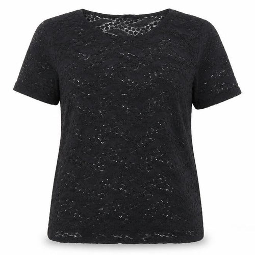 George Womens Black Geometric  Basic Blouse Size 14