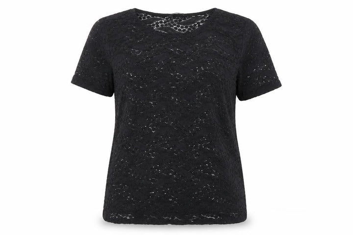 George Womens Black Geometric  Basic Blouse Size 14