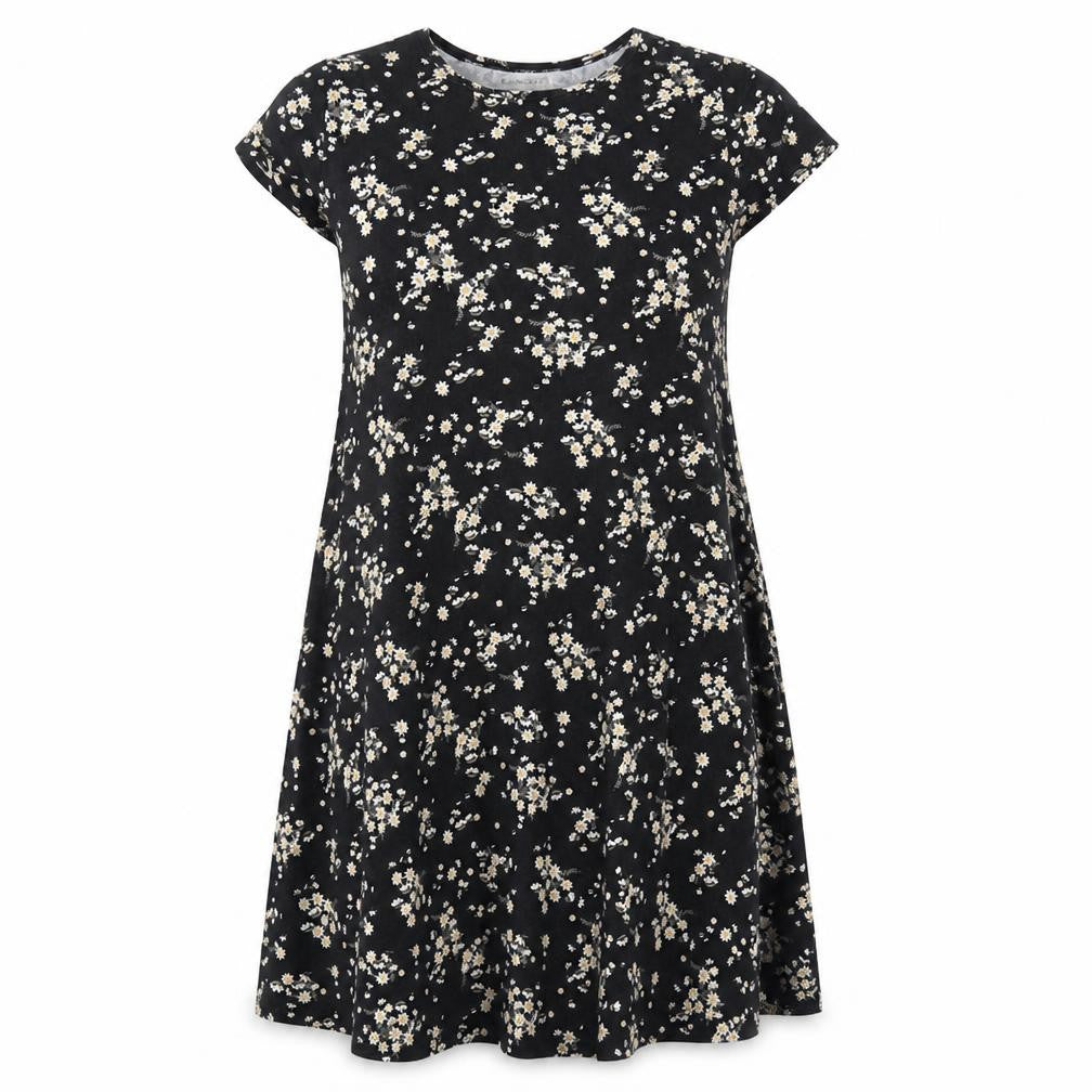 Glamorous Womens Multicoloured Floral  T-Shirt Dress  Size S