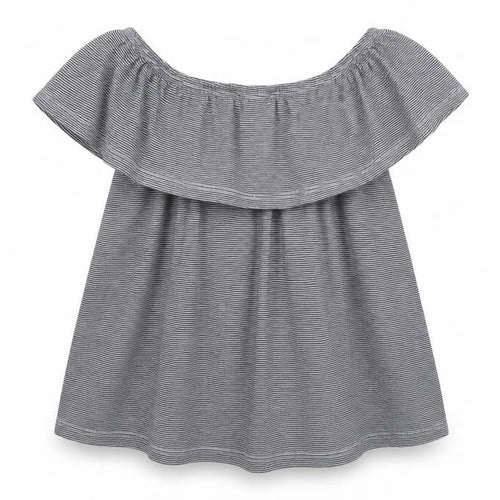 Candy Girls Black Striped  Basic Blouse Size 9 Years