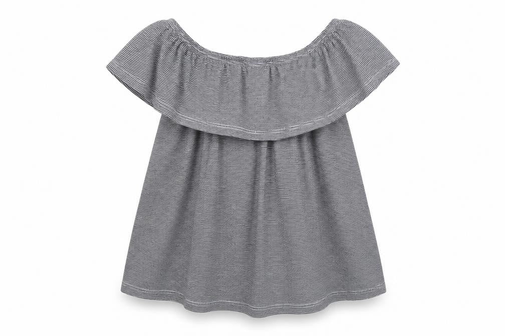 Candy Girls Black Striped  Basic Blouse Size 9 Years