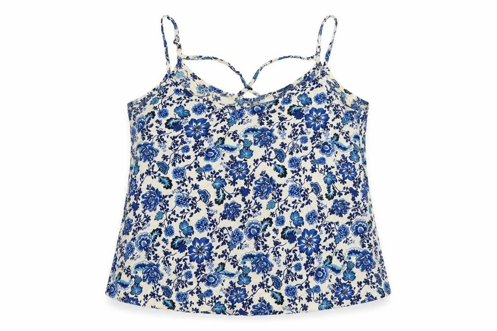 Divided by H&M Womens Blue Floral  Basic Tank Size 6