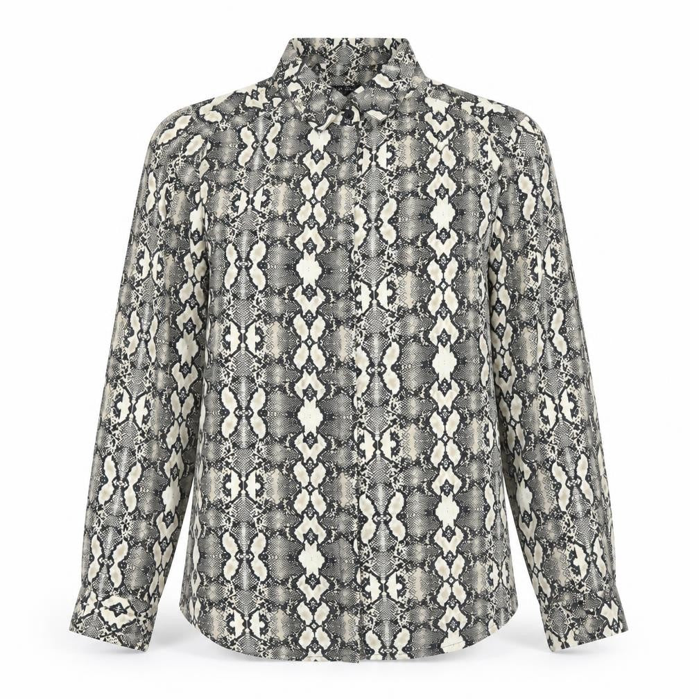 brave soul london Womens Yellow Animal Print  Basic Button-Up Size M  - snake skin