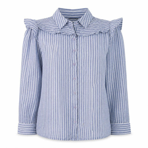 Select Womens Blue Striped  Basic Button-Up Size 14