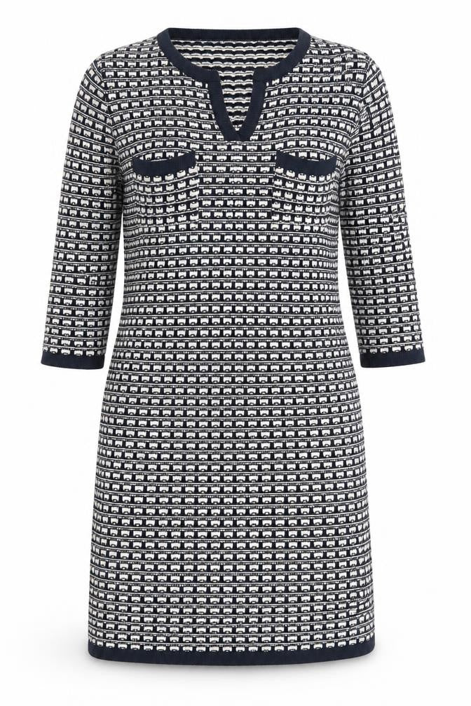 Marks and Spencer Womens Blue Fair Isle  Jumper Dress  Size 8