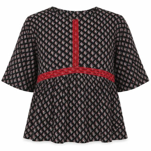 Marks and Spencer Womens Black Geometric  Shirt Dress  Size 12  - Flower detail