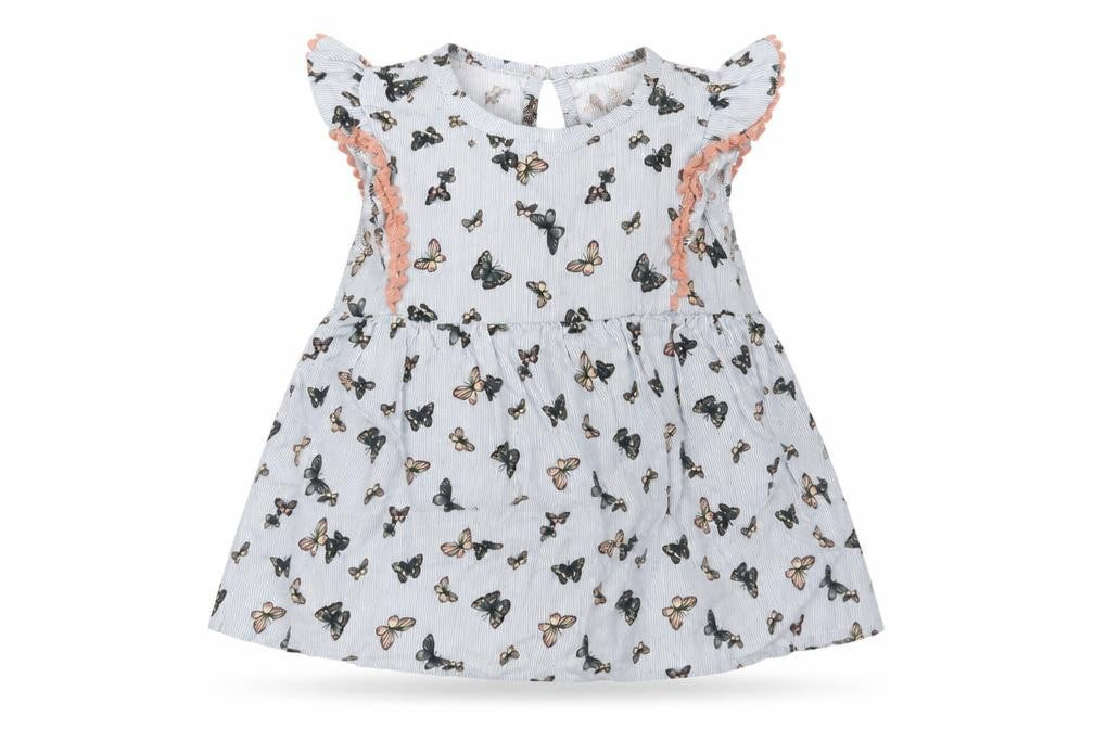 Front view of Primark girls’ blue a-line, size 4-5, years - butterflies