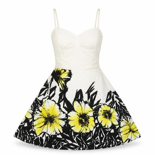 bay Womens White Floral  Fit & Flare  Size 8