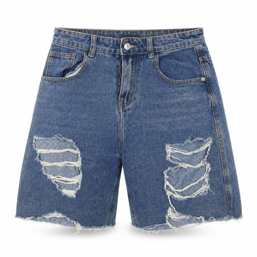 Momokrom Womens Blue  Ramie Cut-Off Shorts Size 8