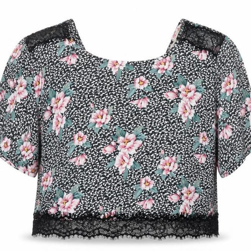 Pins and Needles Womens Multicoloured Floral  Cropped Blouse Size M