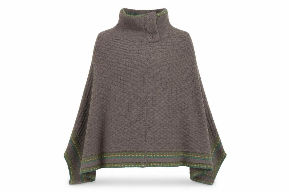 Kliss Womens Brown  Knit Jacket Poncho Size S