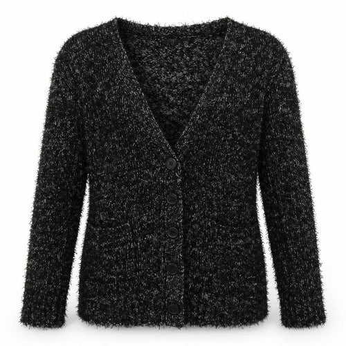 South Womens Black  Knit Cardigan Jumper Size 14