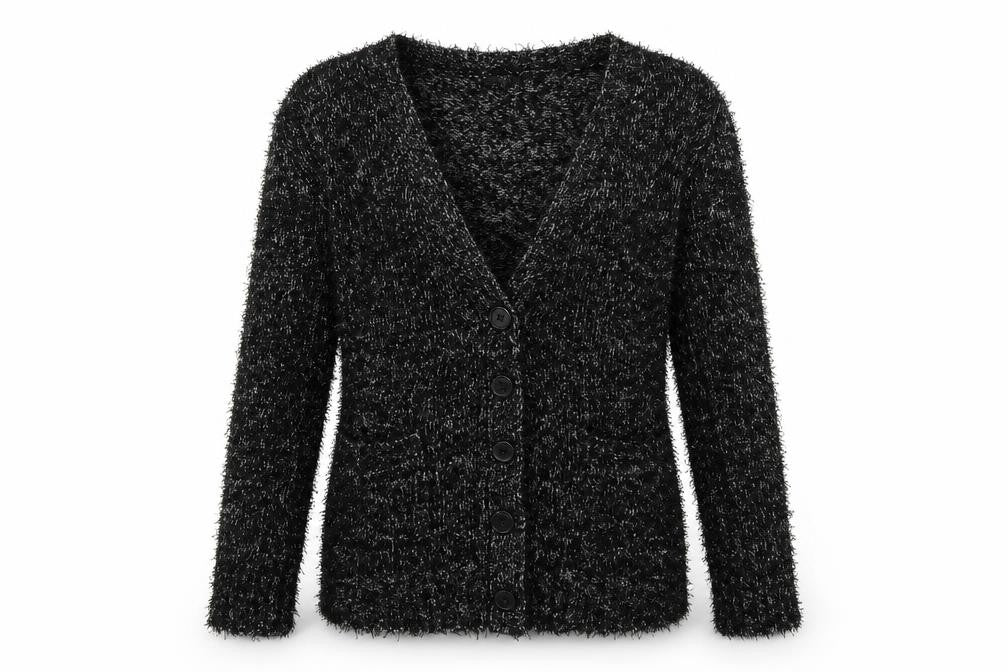 South Womens Black  Knit Cardigan Jumper Size 14