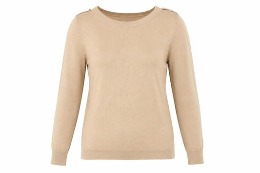Front view of Atmosphere women’s beige jumper, size UK 12