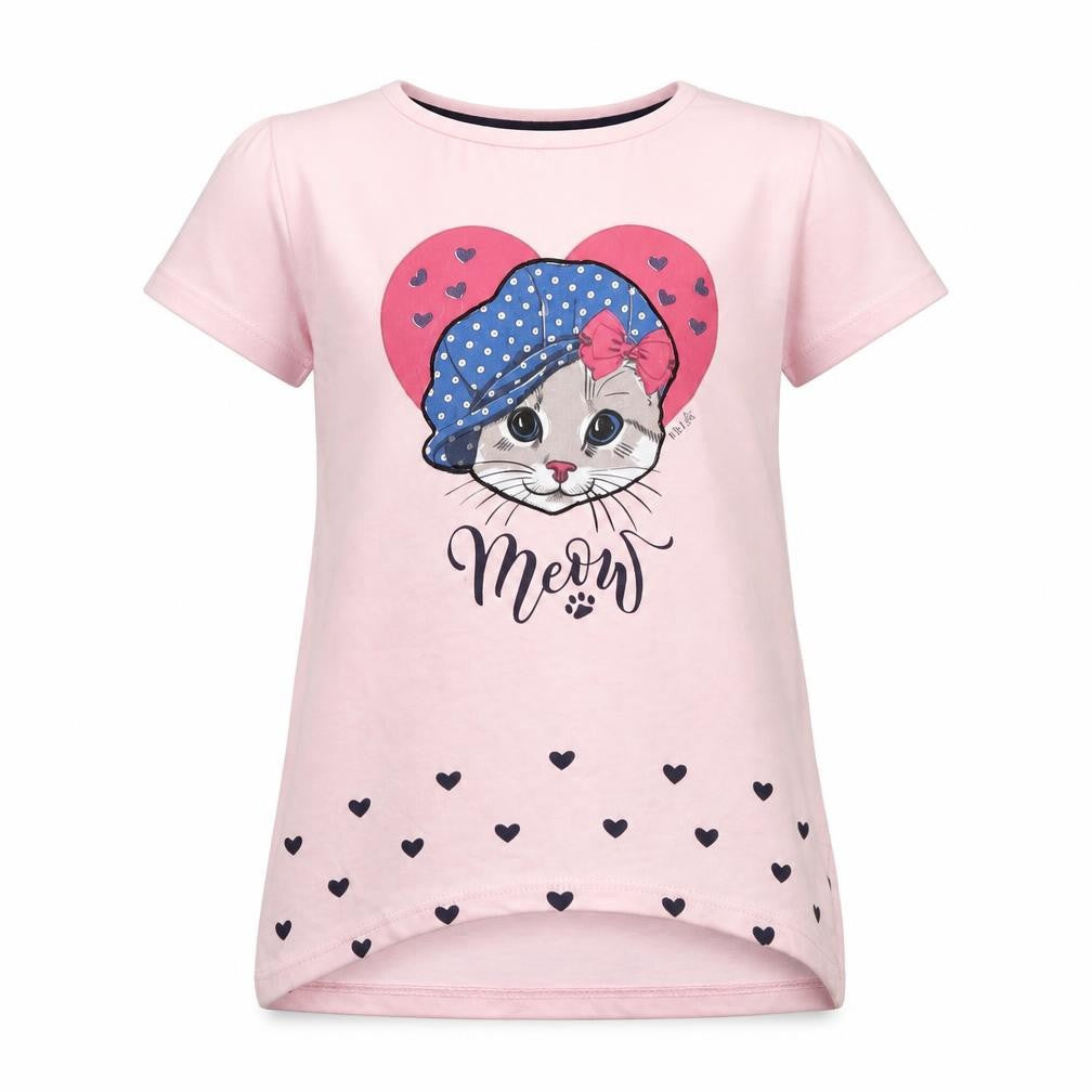 FILE Womens Pink   Basic T-Shirt Size 8  - MEOW